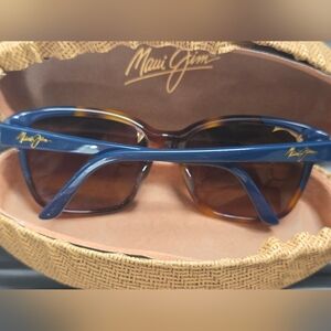 Maui Jim Blue & Tortoise Sunglasses MU726-65 Sz 57 19 140 Italy No Scratches